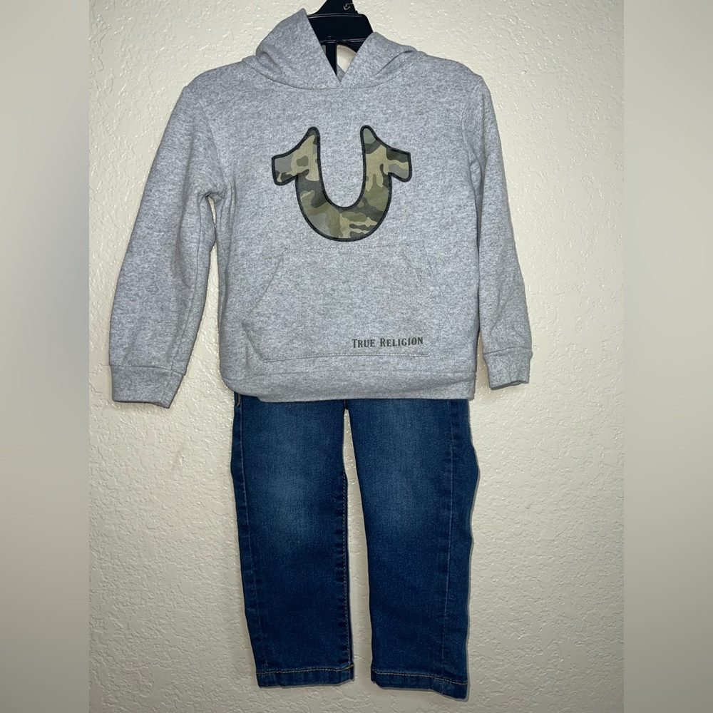 Toddler True Religion Denim & Hoodie Set Size 2t